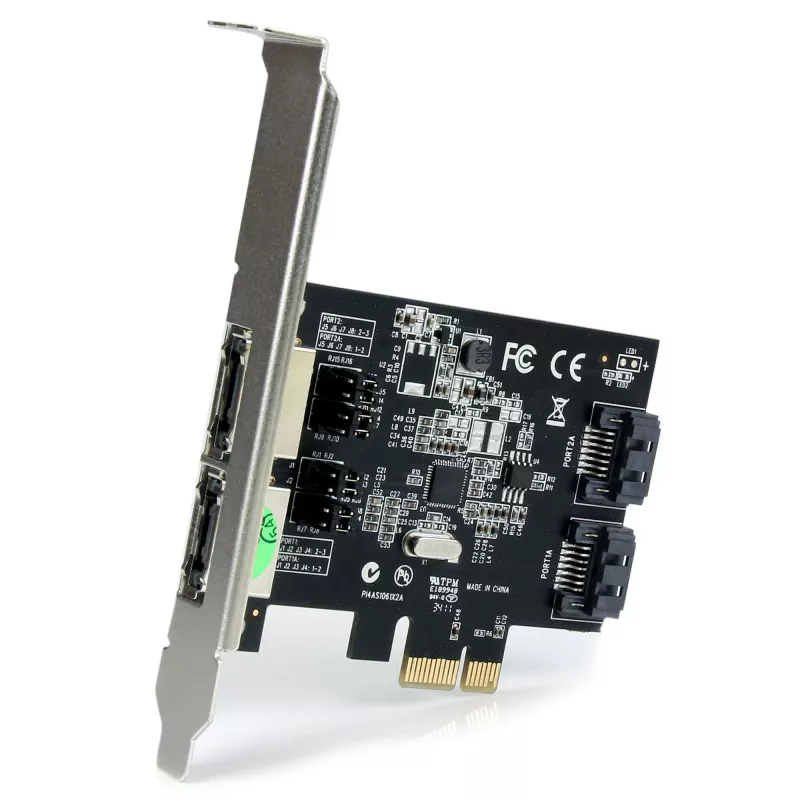 StarTech.com 2 pordiga PCI Express SATA 6 Gbps eSATA kontrollerkaart – kahe pordiga PCIe SATA III kaart – 2 sisemist/2 välist