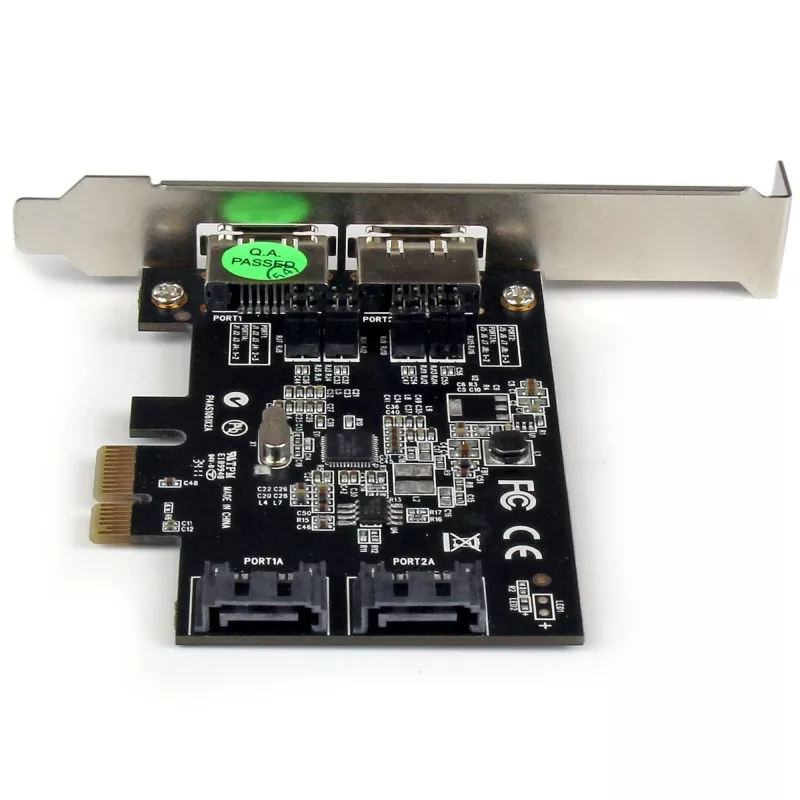 StarTech.com 2 pordiga PCI Express SATA 6 Gbps eSATA kontrollerkaart – kahe pordiga PCIe SATA III kaart – 2 sisemist/2 välist