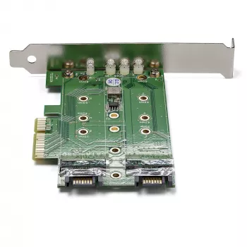 StarTech.com 3-pordiline M.2 SSD (NGFF) adapterkaart - 1 x PCIe (NVMe) M.2, 2 x SATA III M.2 - PCIe 3.0