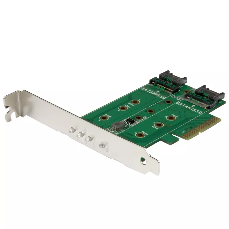StarTech.com 3-pordiline M.2 SSD (NGFF) adapterkaart - 1 x PCIe (NVMe) M.2, 2 x SATA III M.2 - PCIe 3.0