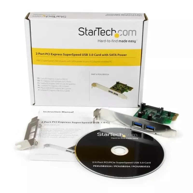 StarTech.com 2 pordiga PCI Express (PCIe) SuperSpeed USB 3.0 kaardiadapter UASP-toega – SATA-toide