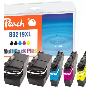 Peach Combi Pack Plus, ühilduv Brother LC-3219XL, kõrge (XL) saagis, must, tsüaan, magenta, kollane, 62 ml, 15 ml, 5 tk, komplektpakend
