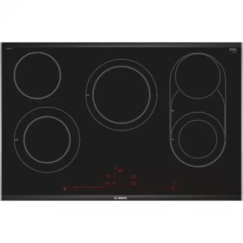 Bosch Serie 8 PKM875DP1D pliit Must, Roostevaba teras Sisseehitatud Keraamiline pliit 5 tsooni