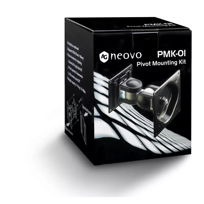 Monitor wall/desk mount AG Neovo PMK-01 for 15 inch–32 inch screens, VESA 75x75–100x100, max load 14 kg, tilt ±90°, swivel 180° (Must)