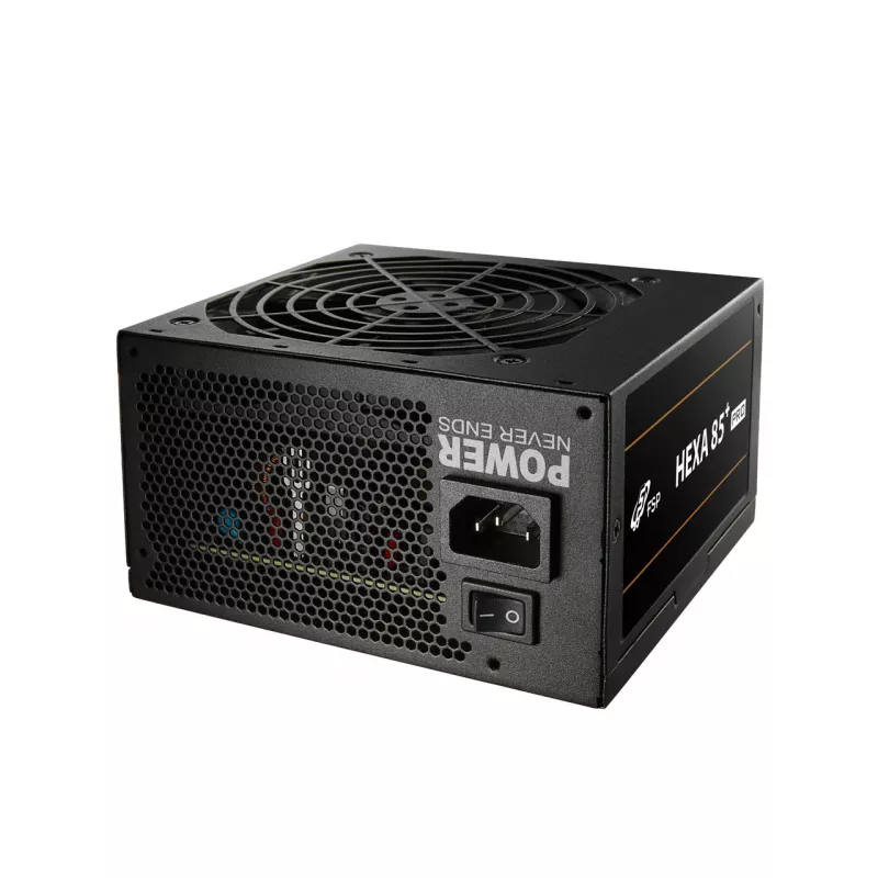 FSP HEXA 85+ PRO 350W toiteplokk ATX ATX2.5 Must, 350 W, 100 - 240 V, 50 - 60 Hz, 5 - 2 A, aktiivjahutus, 85 W