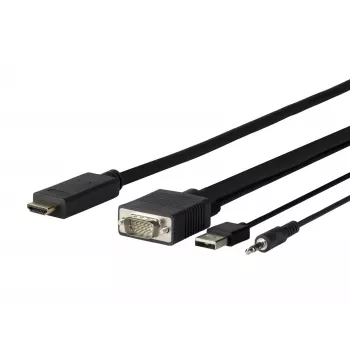 Vivolink PROVGAHDMI1 videokaabli adapter 1 m HDMI VGA (D-Sub) + 3.5 mm + USB Type-A Must