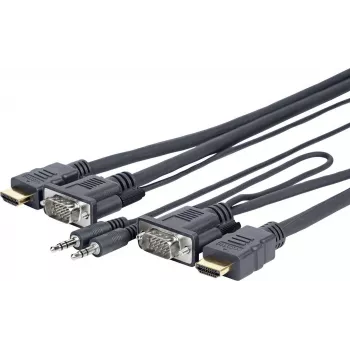 Vivolink PROVGAHDMIFLY5 videokaabli adapter 4 m VGA (D-Sub) + 3,5 mm HDMI tüüp A (standard) Must