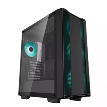 PC-korpus DeepCool CC560 V2 Midi Tower must — ATX/microATX, karastatud klaas, RGB esiosa, 360 mm esiradiaator, 370 mm GPU