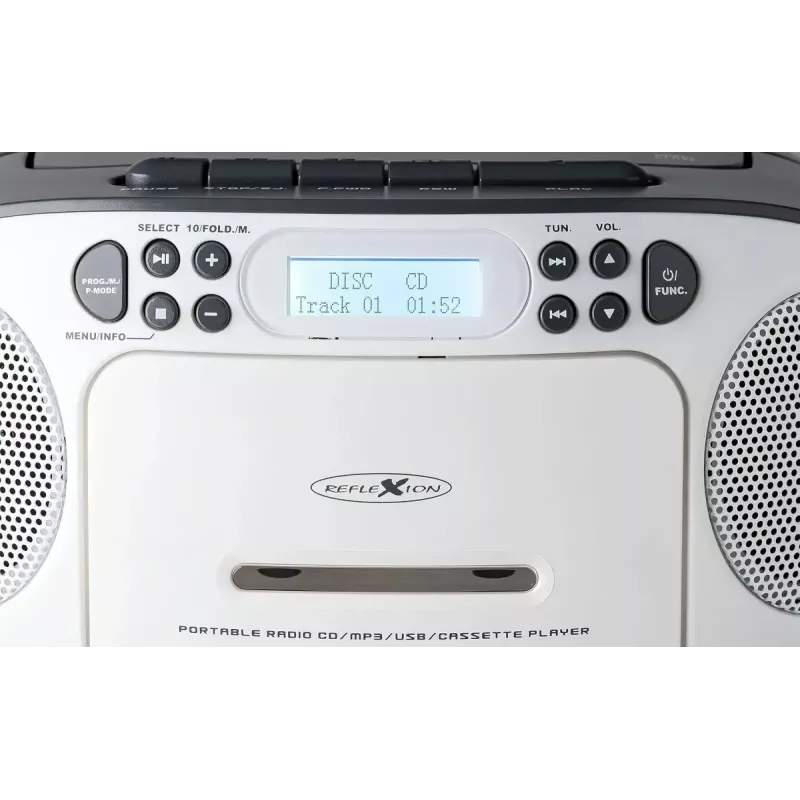 Kaasaskantav boombox Reflexion RCR2260DAB valge/hall DAB+/FM-tuuneriga ja CD-mängijaga
