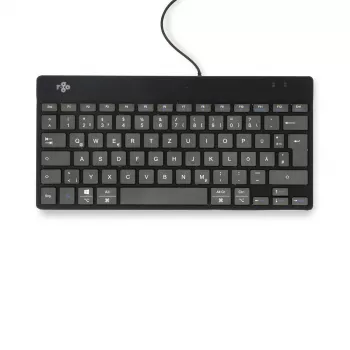 R-Go Tools Ergonoomiline klaviatuur R-Go Compact Break, kompaktne klaviatuur pausitarkvaraga, QWERTZ (DE), juhtmega, must