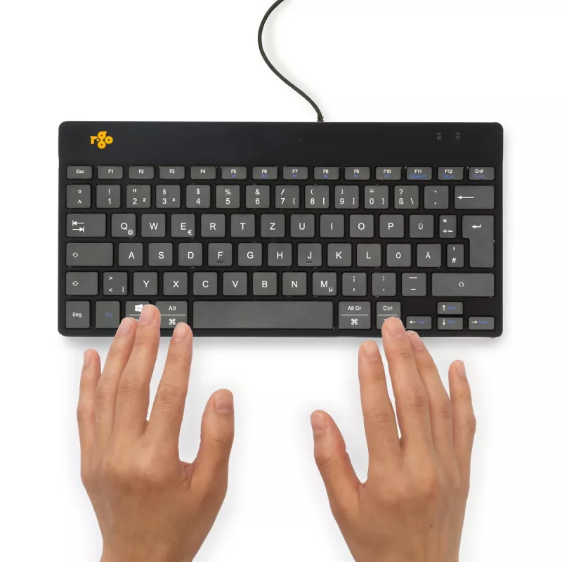 R-Go Tools Ergonoomiline klaviatuur R-Go Compact Break, kompaktne klaviatuur pausitarkvaraga, QWERTZ (DE), juhtmega, must