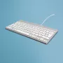 R-Go Tools Ergonoomiline klaviatuur R-Go Compact Break, kompaktne klaviatuur pausitarkvaraga, QWERTZ (DE), juhtmega, valge