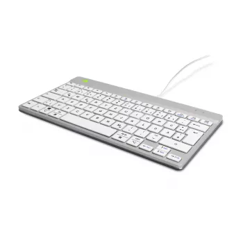 R-Go Tools Ergonoomiline klaviatuur R-Go Compact Break, kompaktne klaviatuur pausitarkvaraga, QWERTZ (DE), juhtmega, valge