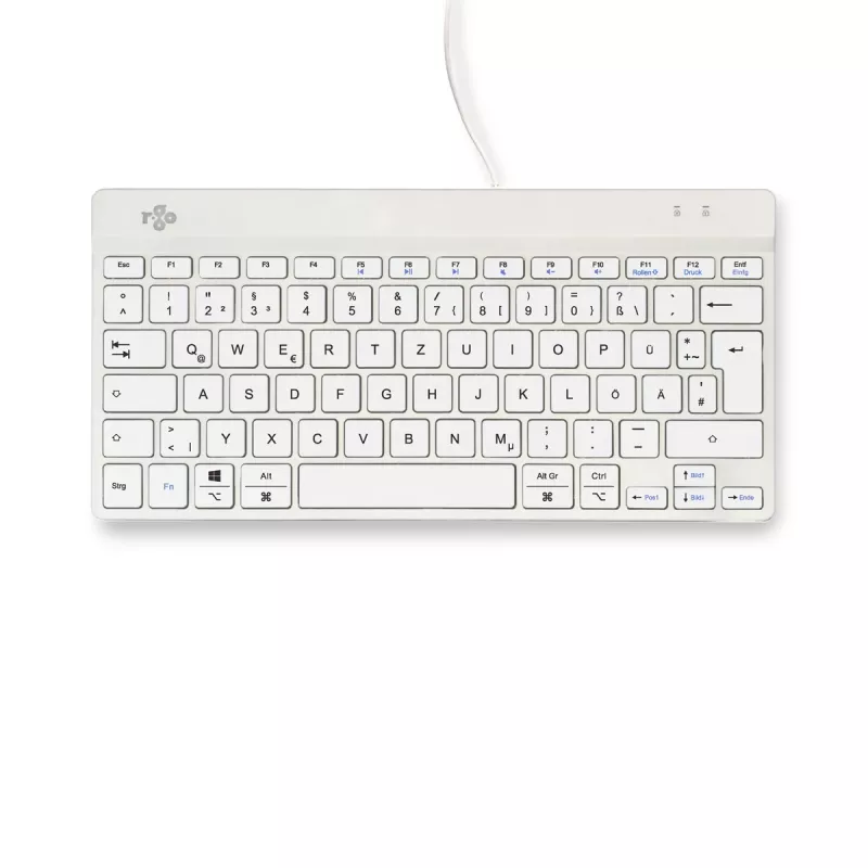 R-Go Tools Ergonoomiline klaviatuur R-Go Compact Break, kompaktne klaviatuur pausitarkvaraga, QWERTZ (DE), juhtmega, valge
