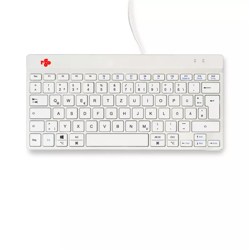 R-Go Tools Ergonoomiline klaviatuur R-Go Compact Break, kompaktne klaviatuur pausitarkvaraga, QWERTZ (DE), juhtmega, valge