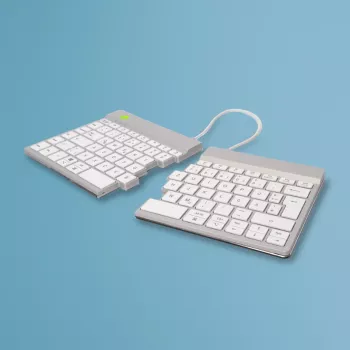 R-Go Tools Ergonoomiline klaviatuur R-Go Split Break koos pausitarkvaraga, ergonoomiline poolitatud klaviatuur, QWERTZ (DE), Bluetooth, valge