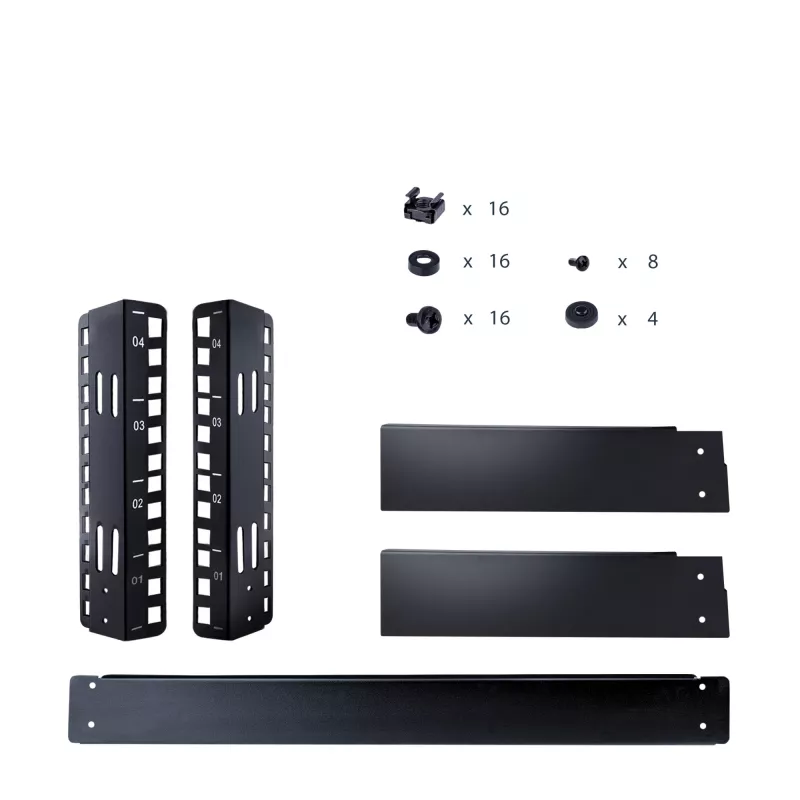 StarTech.com 2-Post 4U Desktop Server Rack, Small Open Frame 19in Computer Rack, Compact võrk Rack for AV / Studio / Data / IT Equipment - Free Standing Two-Post Home/Office Rack