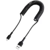 StarTech.com 1 m (3 jalga) USB–Lightning-kaabel, MFi-sertifikaadiga, spiraalne iPhone'i laadimiskaabel, must, vastupidav TPE-mantliga aramiidkiud, tugevdatud spiraalne Lightning-kaabel