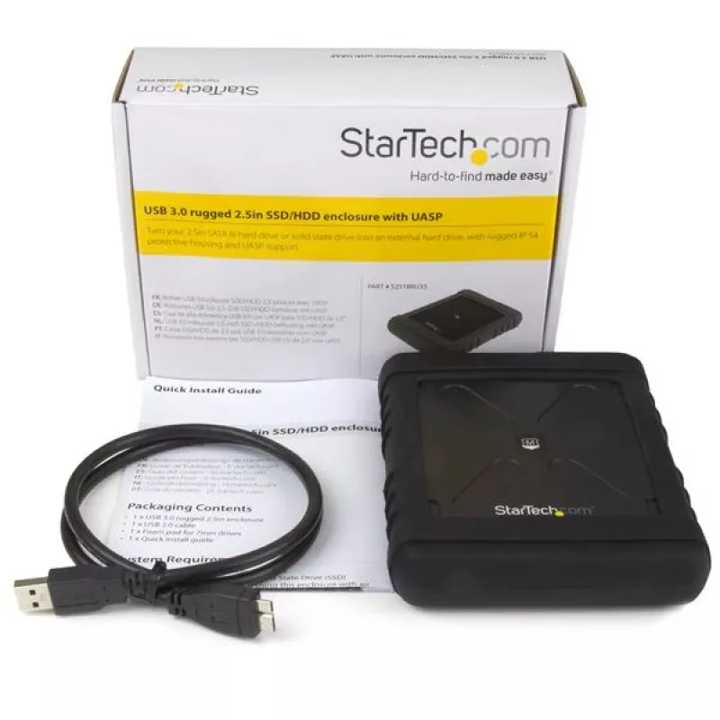 StarTech.com vastupidav kõvaketta korpus - USB 3.0 2,5-tollisele SATA 6Gbps HDD-le või SSD-le - UASP
