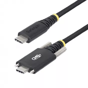 StarTech.com 6,6 jala (2 m) pikkune USB-C laadimiskaabel, külgmiste lukustuskruvidega, 240 W (5 A) PD EPR, kahekihiline silikoonist/punutisest ümbris, USB 2.0 sülearvuti laadimiskaabel, USB-IF sertifikaadiga, vastupidav USB-C laadimisjuhe