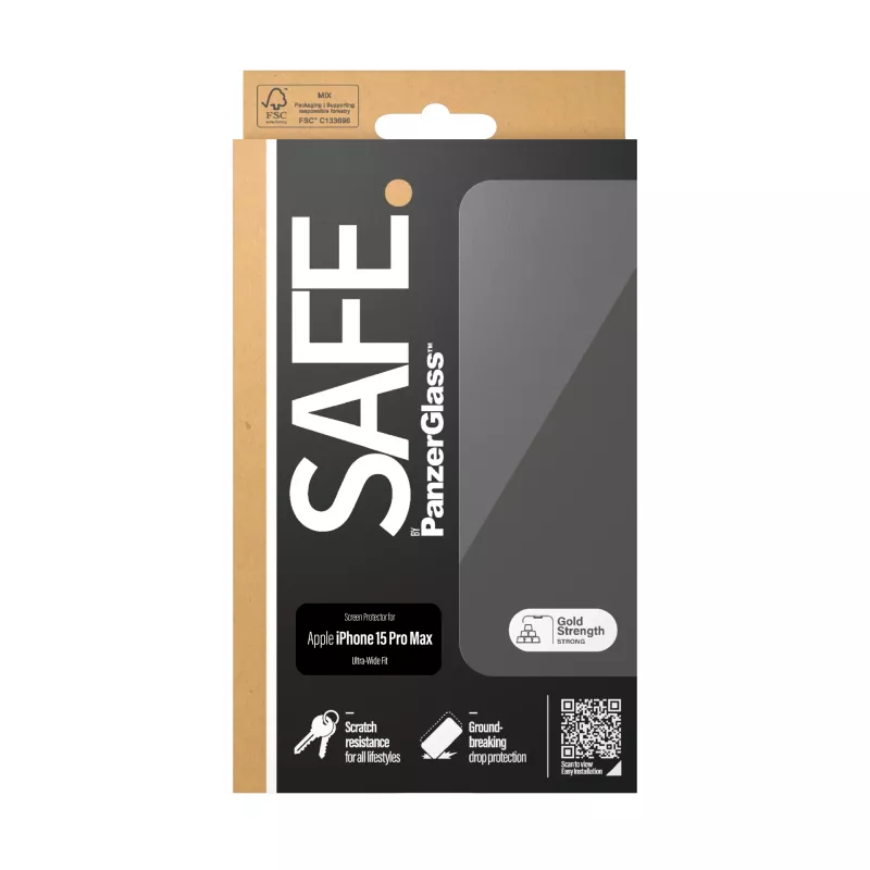 PanzerGlass SAFE. by ® ekraanikaitse iPhone 15 Pro Max | Ülilai sobivus