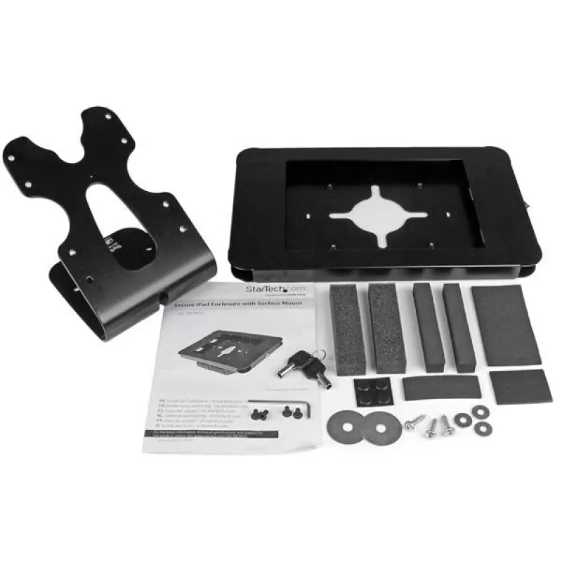 StarTech.com Turvaline tahvelarvuti alus – lauale või seinale kinnitatav, must, 24,6 cm (9,7 inch), 9,7 inch iPad, teras, 1,3 cm, võti
