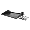 StarTech.com 2U serveririiuli riiul, tsentraalselt paigaldatav universaalne ventileeritav riiulikonsool 19 inch võrguseadmete riiulile, tugev teras, 200 naela kandevõime, 14 inch sügav, must