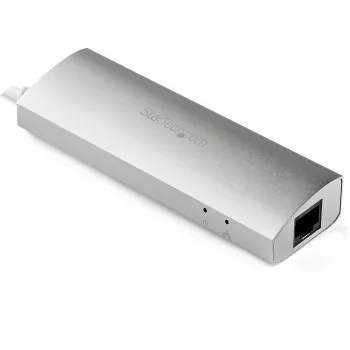 StarTech.com 3-pordiline kaasaskantav USB 3.0 jaotur ja Gigabit Ethernet - sisseehitatud kaabel~3-pordiline kaasaskantav USB 3.0 jaotur ja Gigabit Ethernet - 5 Gbps - sisseehitatud kaabel