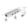 StarTech.com 3-pordiline kaasaskantav USB 3.0 jaotur ja Gigabit Ethernet - sisseehitatud kaabel~3-pordiline kaasaskantav USB 3.0 jaotur ja Gigabit Ethernet - 5 Gbps - sisseehitatud kaabel