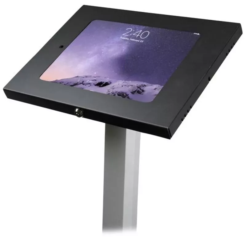 StarTech.com Secure Tablet Floor Stand - Anti-Theft, Must, Silver, Tablet, Multimeediumialus, Alumiinium, Plastik, Teras, 1.5 kg, 24.6 cm (9.7 tolli)