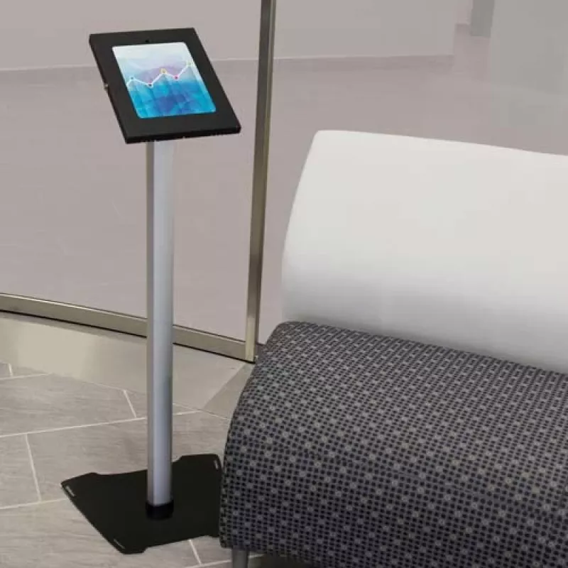 StarTech.com Secure Tablet Floor Stand - Anti-Theft, Must, Silver, Tablet, Multimeediumialus, Alumiinium, Plastik, Teras, 1.5 kg, 24.6 cm (9.7 tolli)