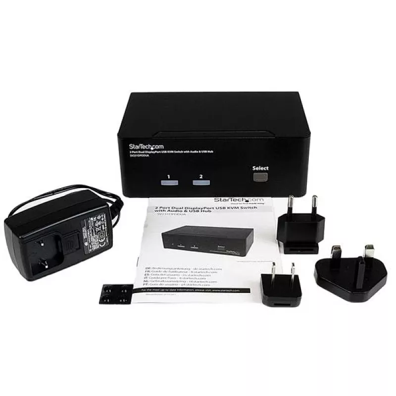 StarTech.com 2-pordiline kahe DisplayPortiga USB KVM-lüliti heli ja USB 2.0 jaoturiga