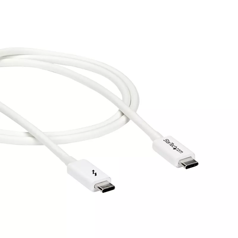 StarTech.com Thunderbolt 3 kaabel - 20 Gbit/s - 1 m - valge - ühildub Thunderbolt, USB ja DisplayPort seadmetega