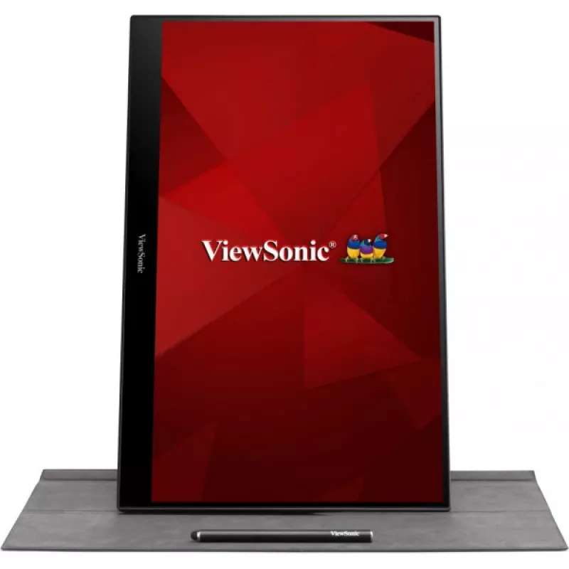 Viewsonic TD1655 arvutimonitor 39,6 cm (15,6 tolli) 1920 x 1080 pikslit Full HD LED puuteekraan mitme kasutajaga Must, Hõbedane