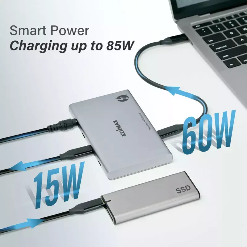Edimax TD-405BP sülearvuti dokk/pordi paljundaja juhtmega Thunderbolt 4 60W