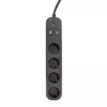 Pistikupesade harukarp Gembird TSL-PS-S4U-01 Nutikas 4 vahelduvvoolu pistikupesa