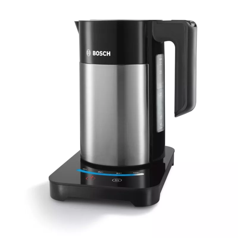 Bosch TWK7203 elektriline veekeetja 1,7 L 1850 W Must, Roostevaba teras