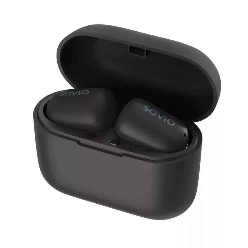 Juhtmevabad kõrvasisesed kõrvaklapid SAVIO TWS-09 — Bluetooth 5.1, binauraalne, 20–20000 Hz, 8 h kõneaeg, akupank, USB-C laadimine, must