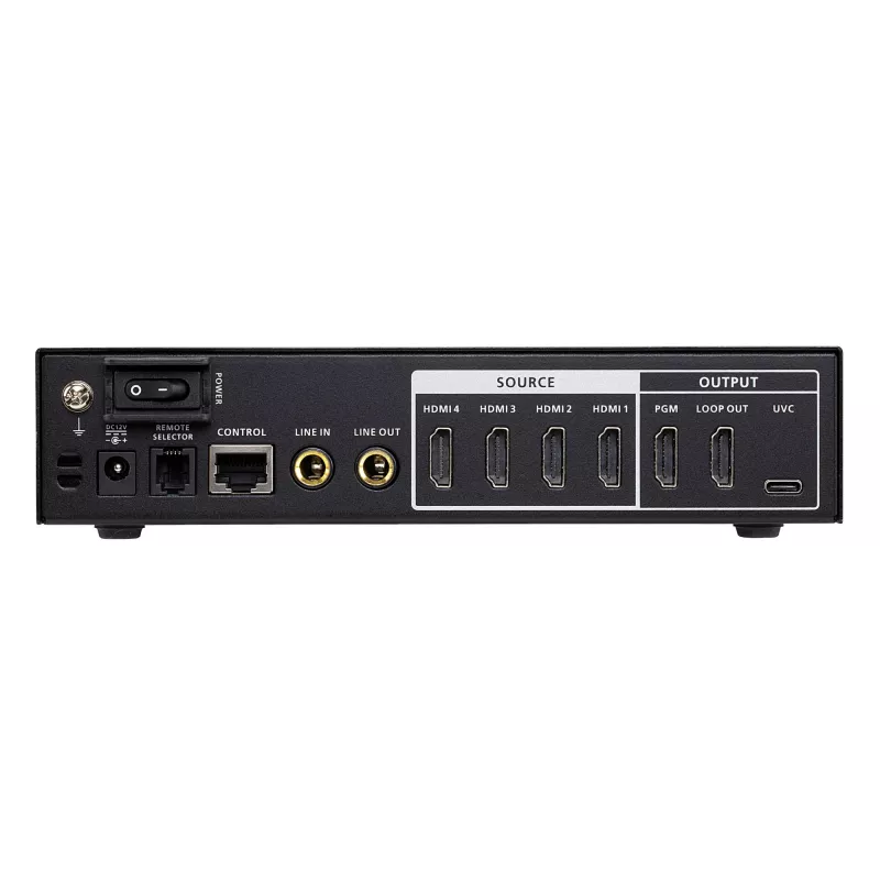 ATEN CAMLIVE PRO 4K 4-sisendiga HDMI-USB videolüliti, must, HDMI, 3840 x 2160 pikslit, metall, Taiwan, 3840 x 2160 1920 x 1080 1280 x 720
