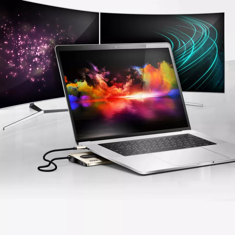 ATEN USB-C multipordi dokk toiteläbipääsuga