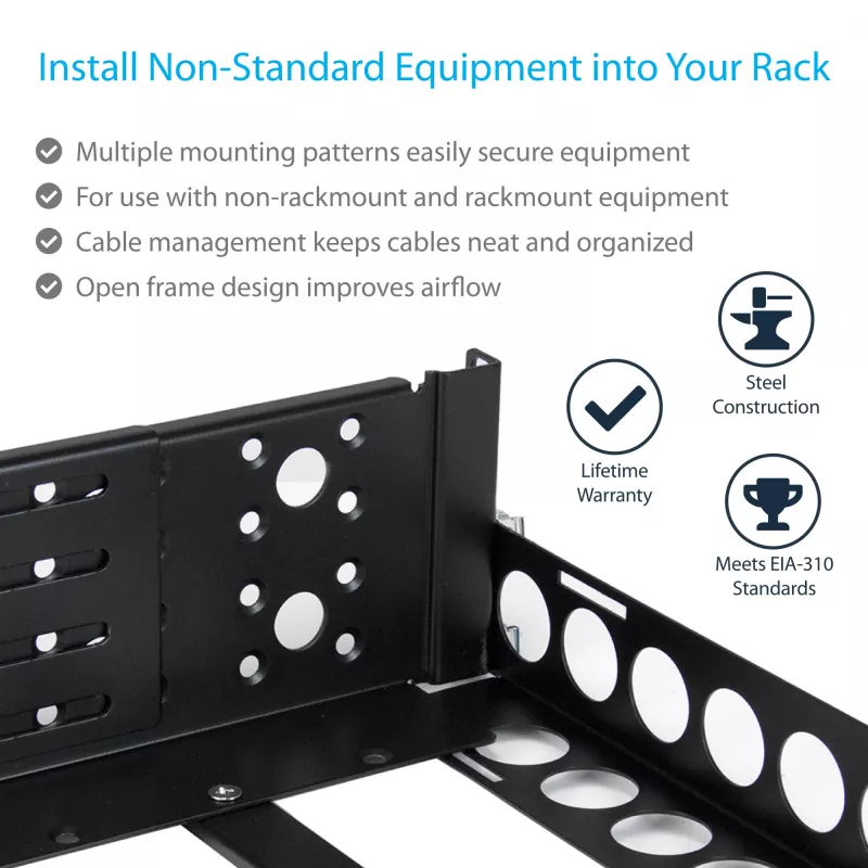 StarTech.com 3U Fixed 19 inch Adjustable Depth Universal Server Rack Rails