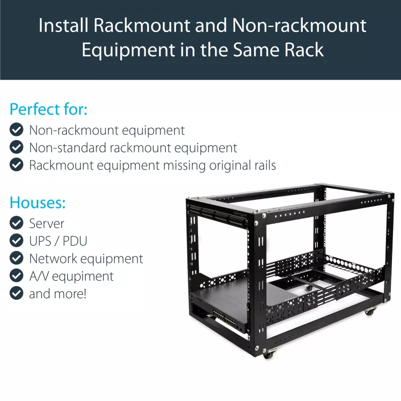 StarTech.com 3U Fixed 19 inch Adjustable Depth Universal Server Rack Rails