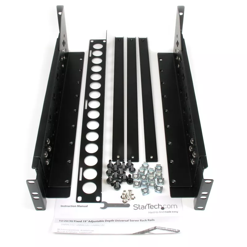 StarTech.com 3U Fixed 19 inch Adjustable Depth Universal Server Rack Rails