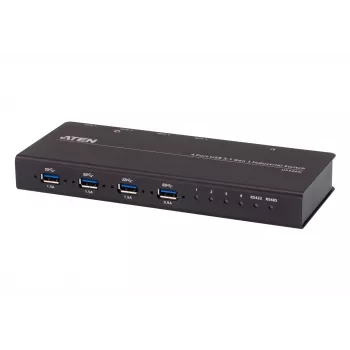 ATEN 4-Port USB 3.1 Gen1 Industrial Switch, 5 Gbit/s, Must, Metall, 0 - 50 °C, -20 - 60 °C, 0 - 80%