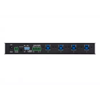 ATEN 4-Port USB 3.1 Gen1 Industrial Switch, 5 Gbit/s, Must, Metall, 0 - 50 °C, -20 - 60 °C, 0 - 80%