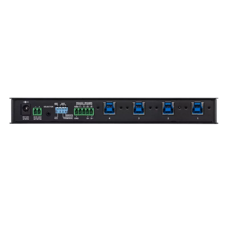ATEN 4-Port USB 3.1 Gen1 Industrial Switch, 5 Gbit/s, Must, Metall, 0 - 50 °C, -20 - 60 °C, 0 - 80%