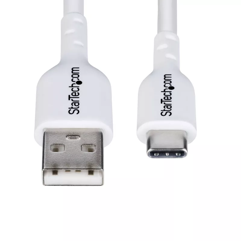 StarTech.com 3m (9,8 jalga) USB-A USB-C laadimiskaabel, laadimine ja sünkroonimine, 3A, USB 2.0, TPE ümbris – valge USB-laadimisjuhe