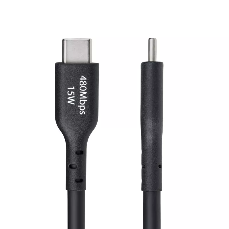 StarTech.com 4m USB-A to USB-C laadimiskaabel, laadimine ja sünkroonimine, 3A, USB 2.0, TPE mantel - must USB laadimiskaabel