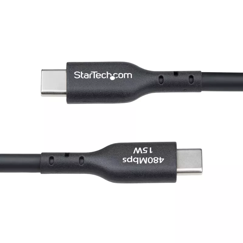 StarTech.com 4m USB-A to USB-C laadimiskaabel, laadimine ja sünkroonimine, 3A, USB 2.0, TPE mantel - must USB laadimiskaabel