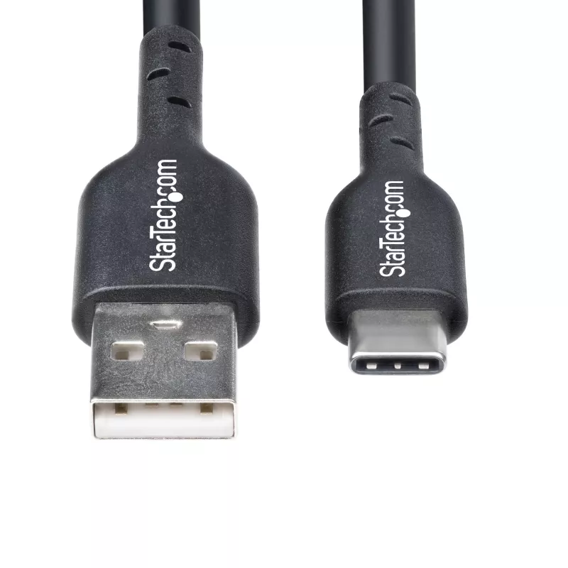 StarTech.com 4m USB-A to USB-C laadimiskaabel, laadimine ja sünkroonimine, 3A, USB 2.0, TPE mantel - must USB laadimiskaabel